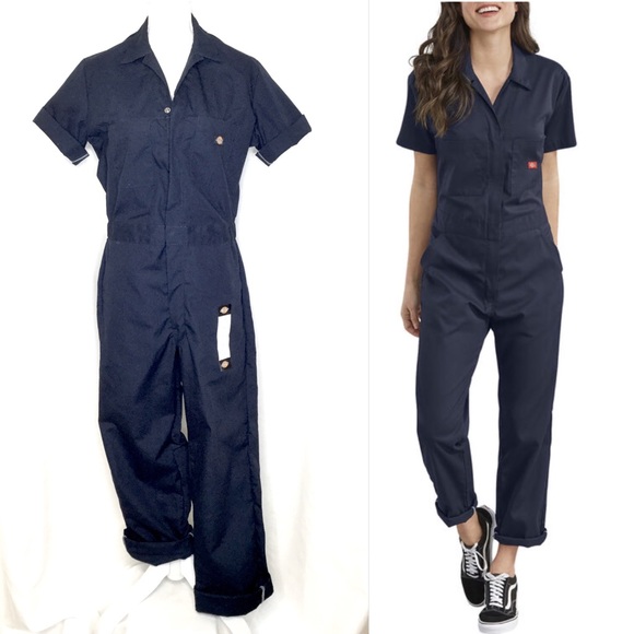 short sleeve navy jumpsuit